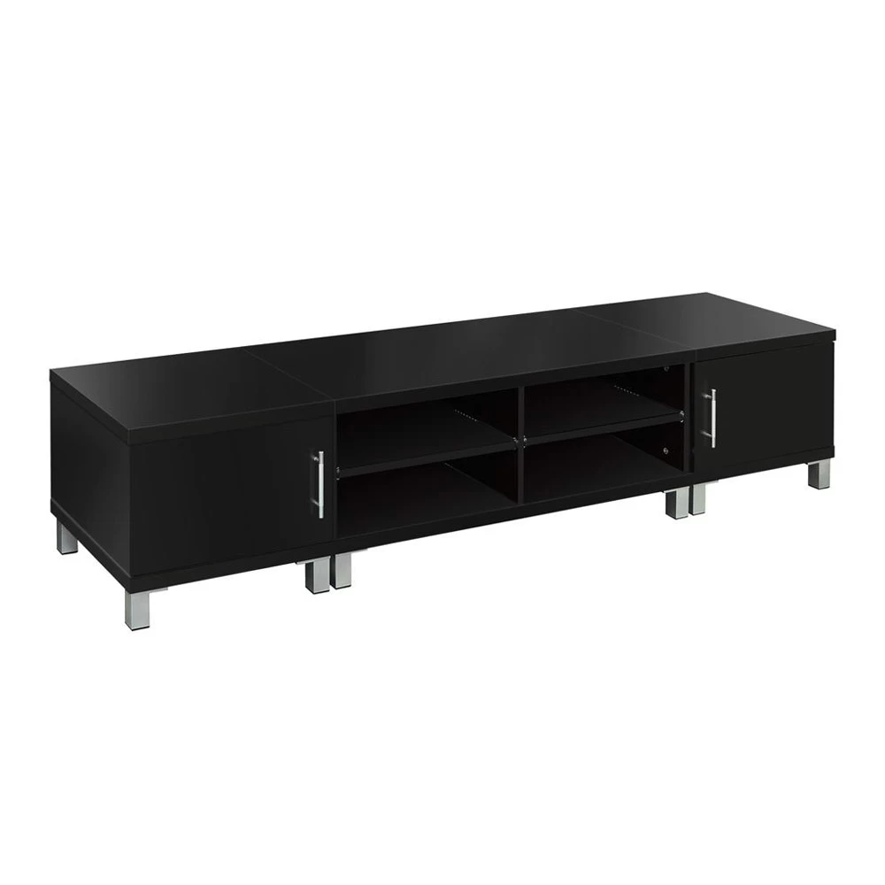 Artiss Entertainment Unit With Cabinets – Black 3 Artiss Entertainment Unit With Cabinets – Black