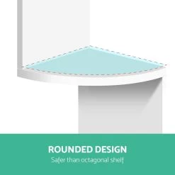 Artiss 5 Tier Corner Wall Shelf – White -Furniture Shop FURNI WALL COR WH 03 1