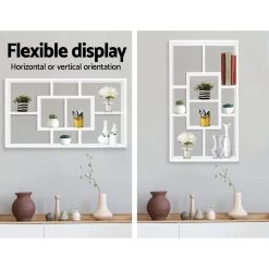 Artiss Floating Wall Shelf DIY Mount Storage Bookshelf Display Rack White -Furniture Shop FURNI WALL DISPLAY WH 03