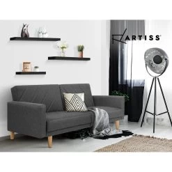 Artiss 3 Piece Floating Wall Shelves – Black -Furniture Shop FURNI WALL SHELF BK 05
