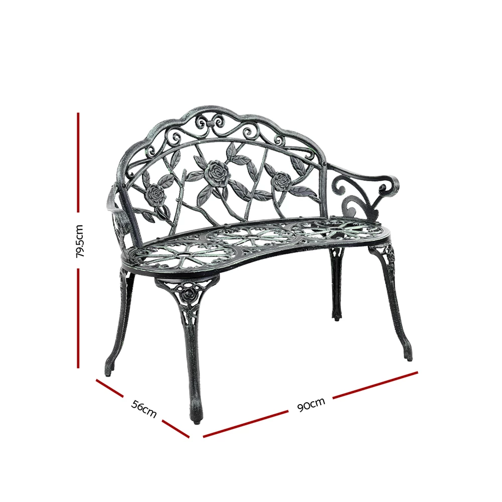 Gardeon Victorian Garden Bench – Green 4 Gardeon Victorian Garden Bench – Green - Image 2