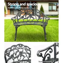 Gardeon Victorian Garden Bench – Green 13 Gardeon Victorian Garden Bench – Green -Furniture Shop GB CALU XG1002 GN 04