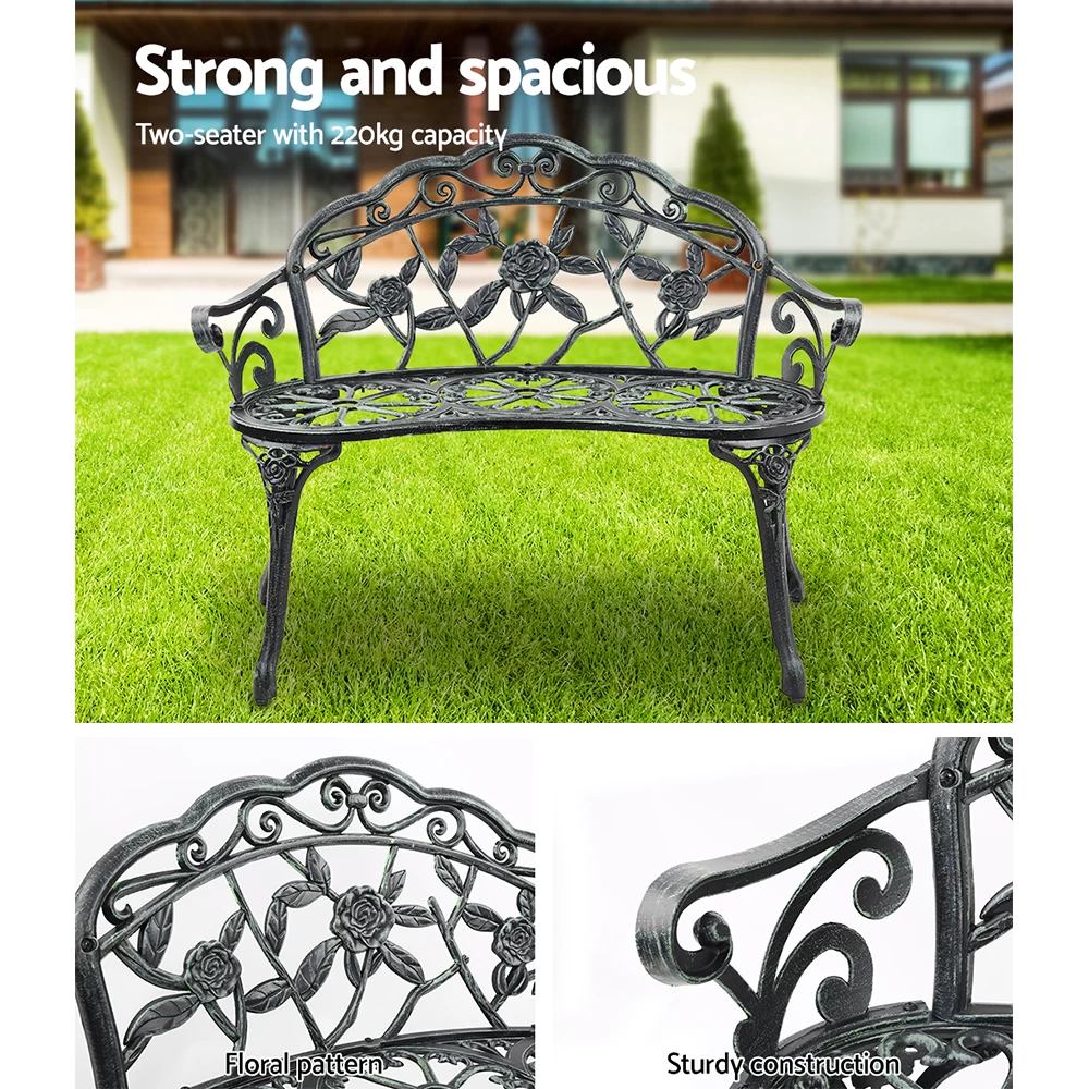 Gardeon Victorian Garden Bench – Green 7 Gardeon Victorian Garden Bench – Green - Image 5