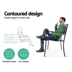 Gardeon Cast Iron Garden Bench – Bronze -Furniture Shop GB STEEL XG201 BZ 04