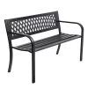 Gardeon Cast Iron Modern Garden Bench – Black 1 Gardeon Cast Iron Modern Garden Bench – Black -Furniture Shop GB STEEL XG202 BK 00