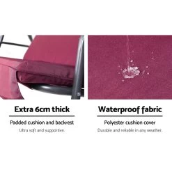 Gardeon Outdoor Swing Chair Hammock 3 Seater Garden Canopy Bench Seat Backyard 12 Gardeon Outdoor Swing Chair Hammock 3 Seater Garden Canopy Bench Seat Backyard -Furniture Shop GSC BST 3S WR 03