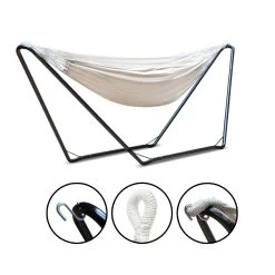 Gardeon Hammock Bed With Steel Frame Stand -Furniture Shop HM BED KIT U S CREAM 03