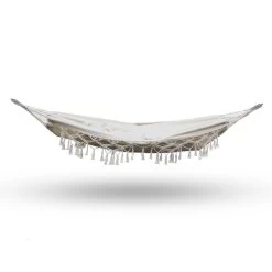 Gardeon Hanging Tassel Hammock Swing Bed Cream -Furniture Shop HM BED TASSEL COT CR 02