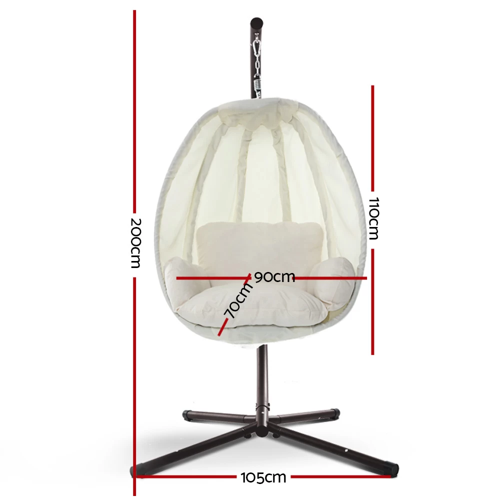 Gardeon Outdoor Furniture Egg Hammock Porch Hanging Pod Swing Chair With Stand 4 Gardeon Outdoor Furniture Egg Hammock Porch Hanging Pod Swing Chair With Stand - Image 2