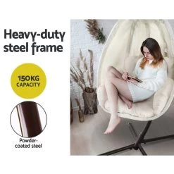 Gardeon Outdoor Furniture Egg Hammock Porch Hanging Pod Swing Chair With Stand 14 Gardeon Outdoor Furniture Egg Hammock Porch Hanging Pod Swing Chair With Stand -Furniture Shop HM EGG FOLD S CREAM 05