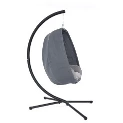 Gardeon Outdoor Furniture Egg Hammock Hanging Swing Chair Pod Lounge Chairs -Furniture Shop HM EGG FOLD S GREY 02