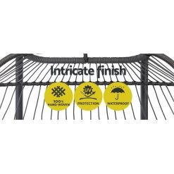 Gardeon Outdoor Furniture Hanging Swing Chair Egg Hammock Pod Wicker 2 Person Grey -Furniture Shop HM EGG ROPE D GREY 04