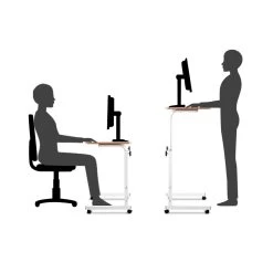 Mobile Twin Laptop Desk – Light Wood -Furniture Shop LA DESK 60 LW 03