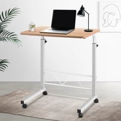 Mobile Twin Laptop Desk – Light Wood -Furniture Shop LA DESK 60 LW 99