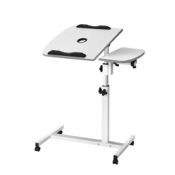 Adjustable Computer Stand With Cooler Fan – White