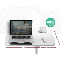 Adjustable Computer Stand With Cooler Fan – White -Furniture Shop LA DESK GEN L2 WH 02