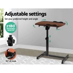 Adjustable Computer Stand – Walnut -Furniture Shop LA DESK LEO L1 WA 03