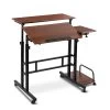 Mobile Twin Laptop Desk – Dark Wood -Furniture Shop LA DESK SD DW 00