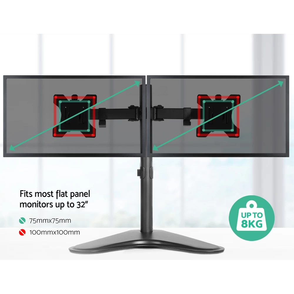 Dual HD LED Monitor Arm Stand TV Mount Holder 2 Arm Display Freestanding 7 Dual HD LED Monitor Arm Stand TV Mount Holder 2 Arm Display Freestanding - Image 5