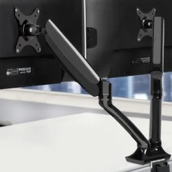 2 Arms Adjustable Monitor Screen Holder – Black -Furniture Shop MA D GAS BK 06 1