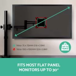 Adjustable Monitor Arm Desk Mounted – Black -Furniture Shop MA S 211 BK 04 1