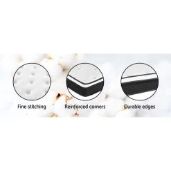 Giselle Bedding Double Size Mattress Euro Top Bed Bonnell Spring Foam 21cm -Furniture Shop MATTRESS 0505 BET21 D 05