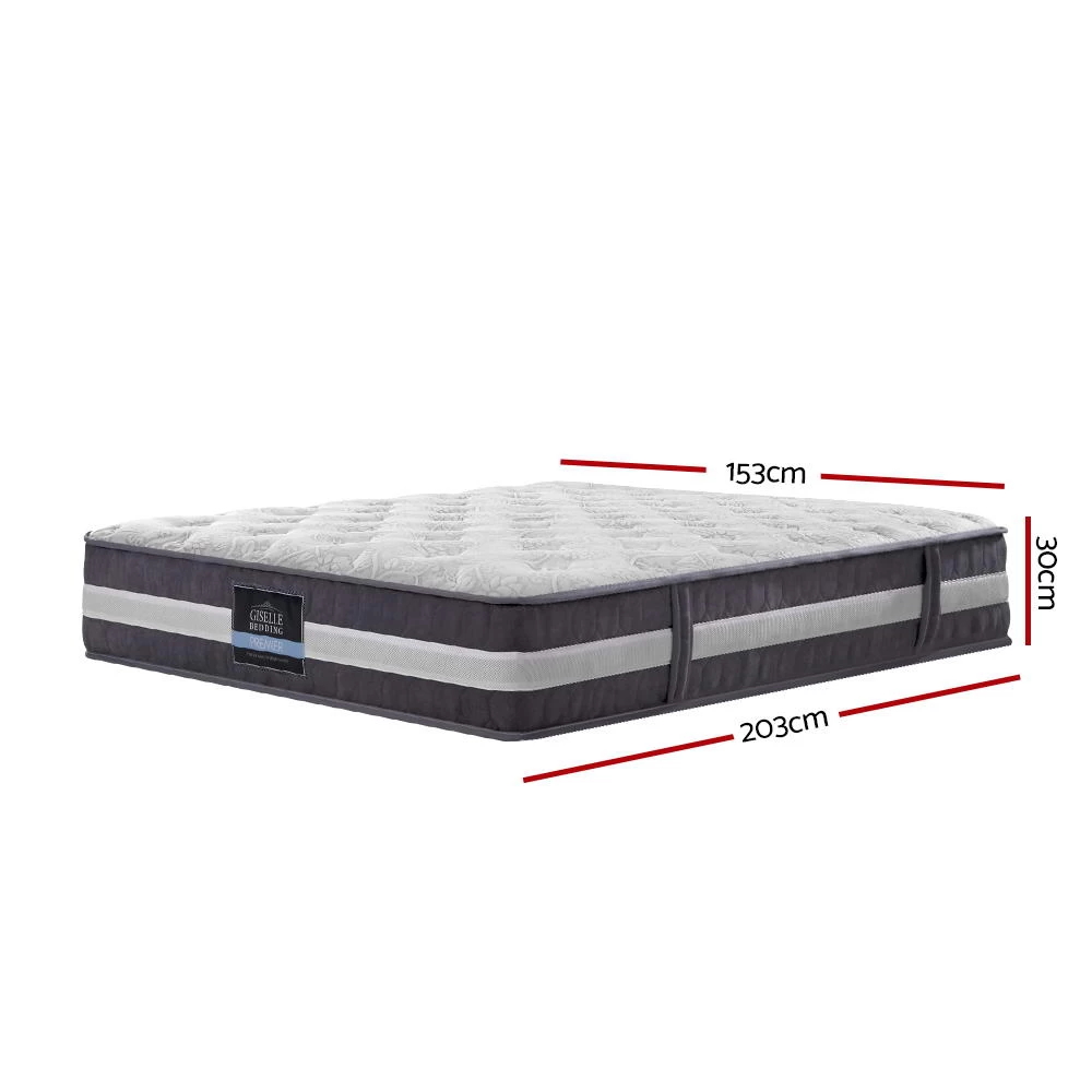 Giselle Bedding Queen Mattress Bed Size 7 Zone Pocket Spring Medium Firm Foam 30cm 4 Giselle Bedding Queen Mattress Bed Size 7 Zone Pocket Spring Medium Firm Foam 30cm - Image 2
