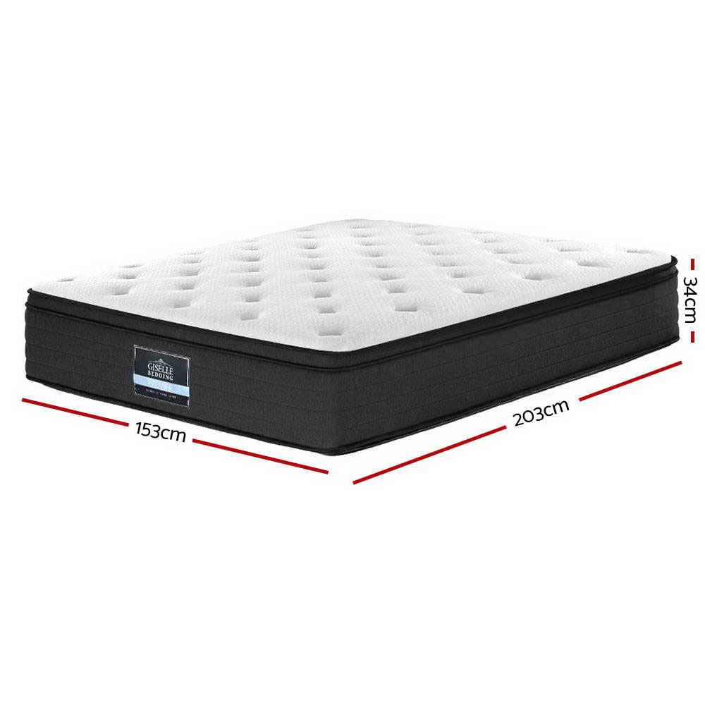 Giselle Bedding Queen Size Mattress Euro 7 Zone Top Pocket Spring 34cm 4 Giselle Bedding Queen Size Mattress Euro 7 Zone Top Pocket Spring 34cm - Image 2