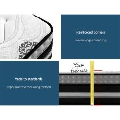 Giselle 35cm Queen Size Mattress Bed 7 Zone Pocket Spring Cool Gel Foam Medium Firm 14 Giselle 35cm Queen Size Mattress Bed 7 Zone Pocket Spring Cool Gel Foam Medium Firm -Furniture Shop MATTRESS GALAXY Q 05