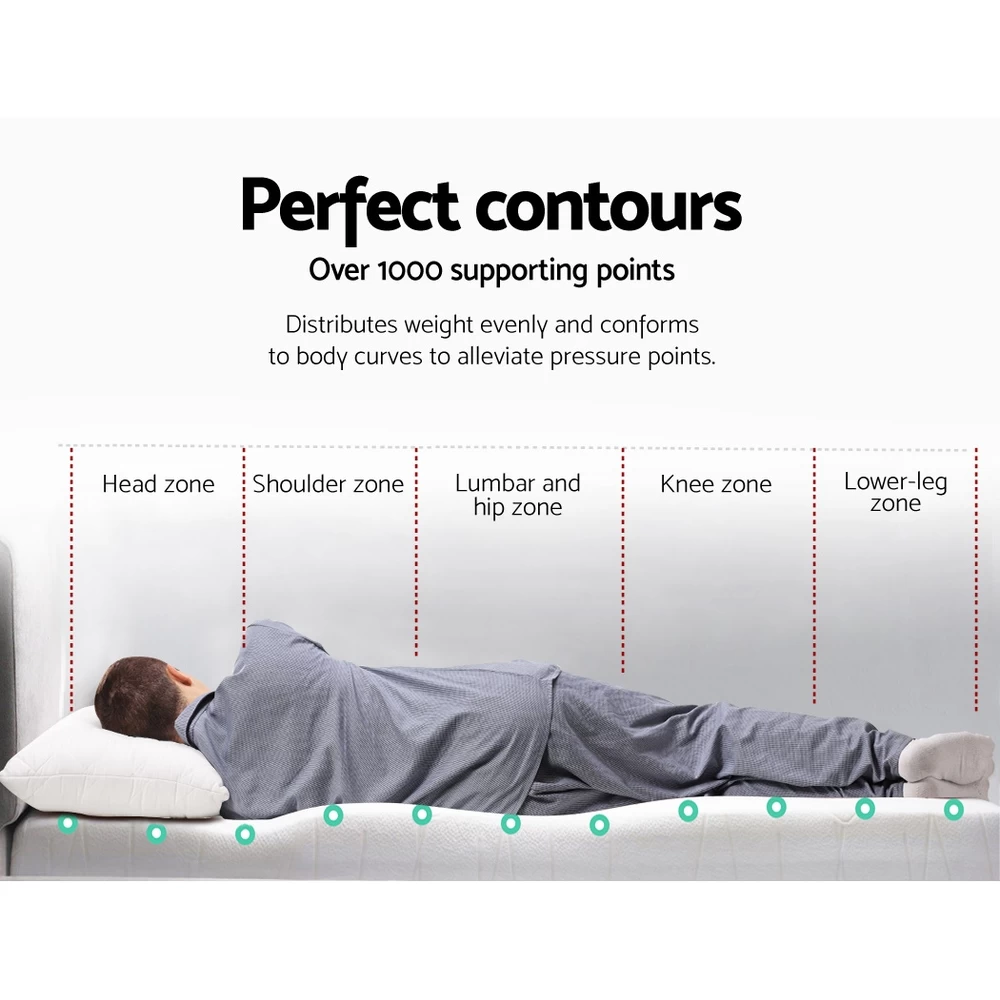 Giselle Bedding Cool Gel Memory Foam Mattress Topper Bamboo Cover 8CM 7-Zone Double 5 Giselle Bedding Cool Gel Memory Foam Mattress Topper Bamboo Cover 8CM 7-Zone Double - Image 3