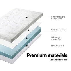 Giselle Bedding Memory Foam Mattress Topper Queen Bed Cool Gel Bamboo Cover 10CM -Furniture Shop MATTRESS TOP C GEL 10 Q 02