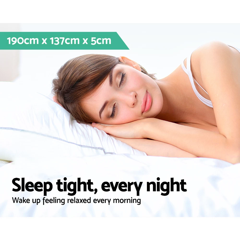 Giselle Bedding Cool Gel Memory Foam Mattress Topper Bamboo Cover 5CM Double 4 Giselle Bedding Cool Gel Memory Foam Mattress Topper Bamboo Cover 5CM Double - Image 2