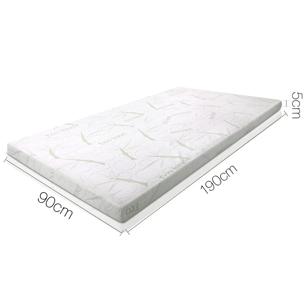 Giselle Bedding COOL GEL Memory Foam Mattress Topper BAMBOO Cover Single 5CM Mat 4 Giselle Bedding COOL GEL Memory Foam Mattress Topper BAMBOO Cover Single 5CM Mat - Image 2