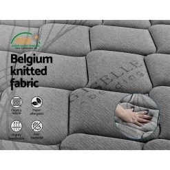 Giselle Bedding Queen Size Mattress Bed Medium Firm Foam Pocket Spring 22cm Grey -Furniture Shop MATTRESS TT22 Q 04