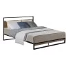 Metal Bed Frame Double Size Mattress Base Platform Foundation Black Dane -Furniture Shop MBED C DANE D BK 00
