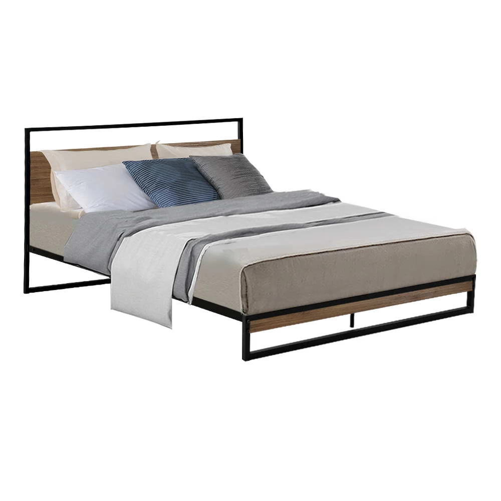 Metal Bed Frame Double Size Mattress Base Platform Foundation Black Dane 3 Metal Bed Frame Double Size Mattress Base Platform Foundation Black Dane