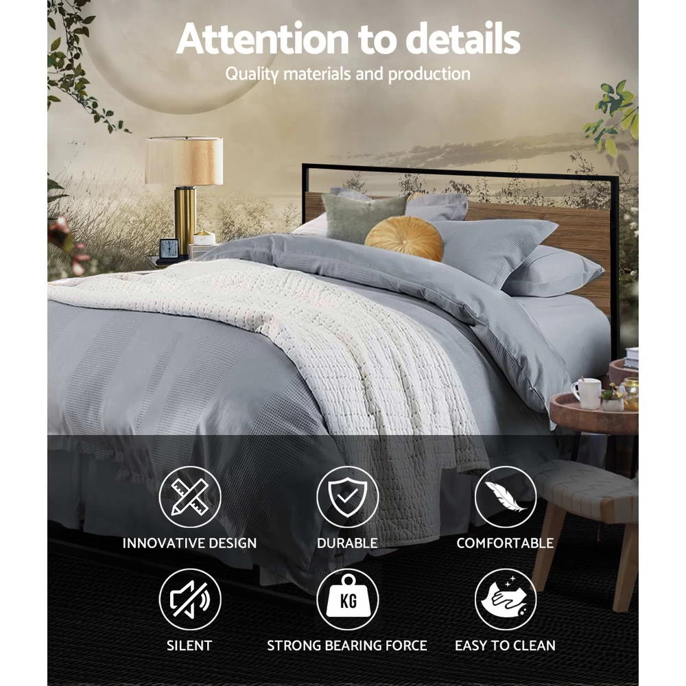 Metal Bed Frame Double Size Mattress Base Platform Foundation Black Dane 6 Metal Bed Frame Double Size Mattress Base Platform Foundation Black Dane - Image 4