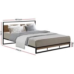 Metal Bed Frame King Size Mattress Base Platform Foundation Black Dane -Furniture Shop MBED C DANE K BK AB 01