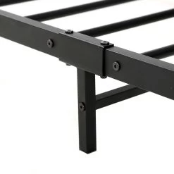 Metal Bed Frame King Size Mattress Base Platform Foundation Black Dane -Furniture Shop MBED C DANE K BK AB 02