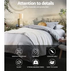 Metal Bed Frame King Single Size Mattress Base Platform Wooden Black OSLO -Furniture Shop MBED C OSLO KS BK 03