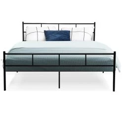 Metal Bed Frame Queen Size Platform Foundation Mattress Base SOL Black 11 Metal Bed Frame Queen Size Platform Foundation Mattress Base SOL Black -Furniture Shop MBED C SOL Q BK 02