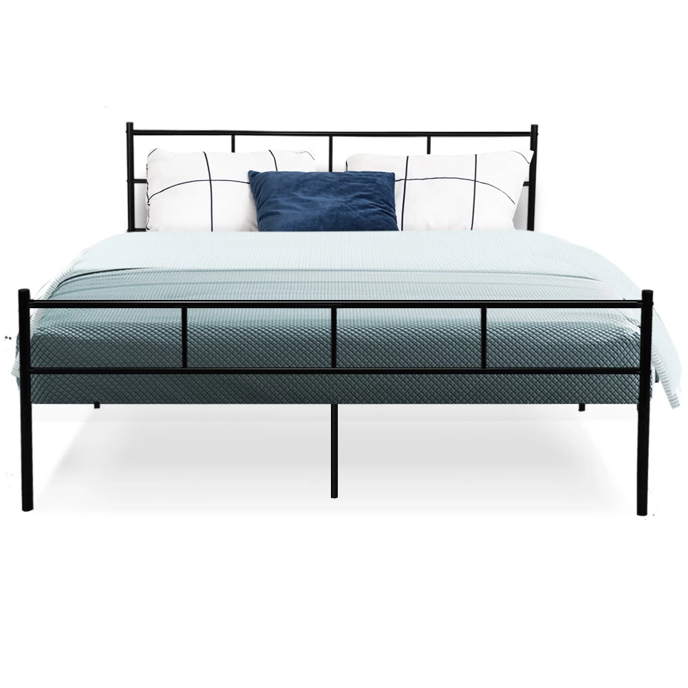 Metal Bed Frame Queen Size Platform Foundation Mattress Base SOL Black 5 Metal Bed Frame Queen Size Platform Foundation Mattress Base SOL Black - Image 3