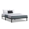 Metal Bed Frame Double Size Mattress Base Platform Foundation Wooden Black TED -Furniture Shop MBED C TED D BK 00