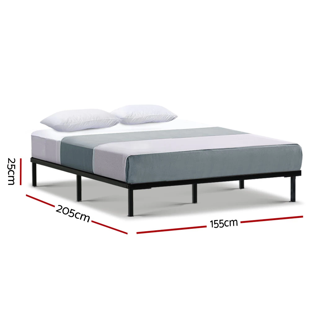 Metal Bed Frame Queen Size Mattress Base Platform Foundation Wooden Black TED 4 Metal Bed Frame Queen Size Mattress Base Platform Foundation Wooden Black TED - Image 2
