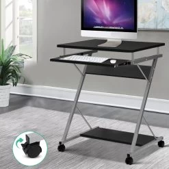 Artiss Metal Pull Out Table Desk – Black -Furniture Shop MET DESK 105 BK 99