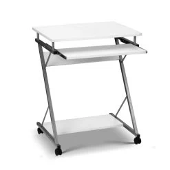 Artiss Metal Pull Out Table Desk – White