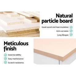 Artiss Metal Desk With Shelves – White With Oak Top -Furniture Shop MET DESK 1111 OA 03 1