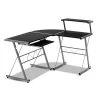 Artiss Corner Metal Pull Out Table Desk – Black -Furniture Shop MET DESK 117 BK 00