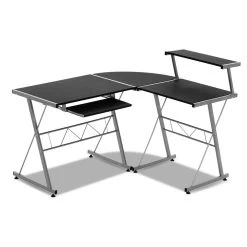 Artiss Corner Metal Pull Out Table Desk – Black 13 Artiss Corner Metal Pull Out Table Desk – Black -Furniture Shop MET DESK 117 BK 04