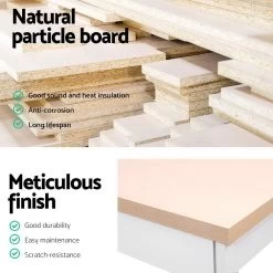 Artiss Metal Desk With Drawer – White With Wooden Top -Furniture Shop MET DESK 118 OA 03